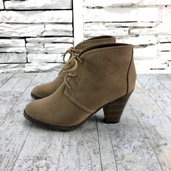 Mia Shawna Suede Lace Up Stacked Heel Boot - Picture 7 of 8
